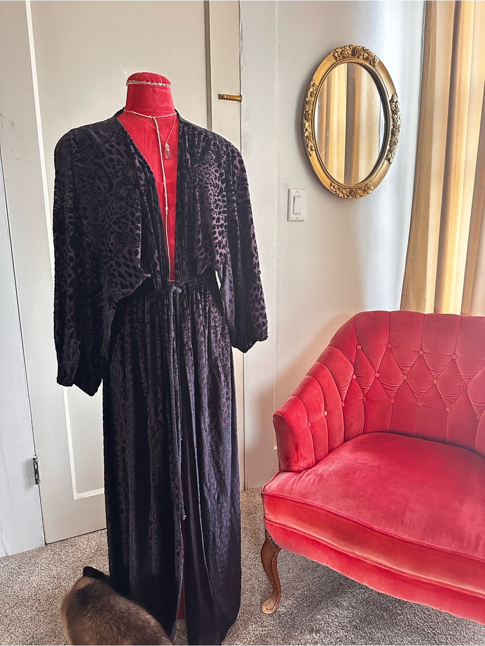 Free People Black Velvet Burnout Maxi Dress